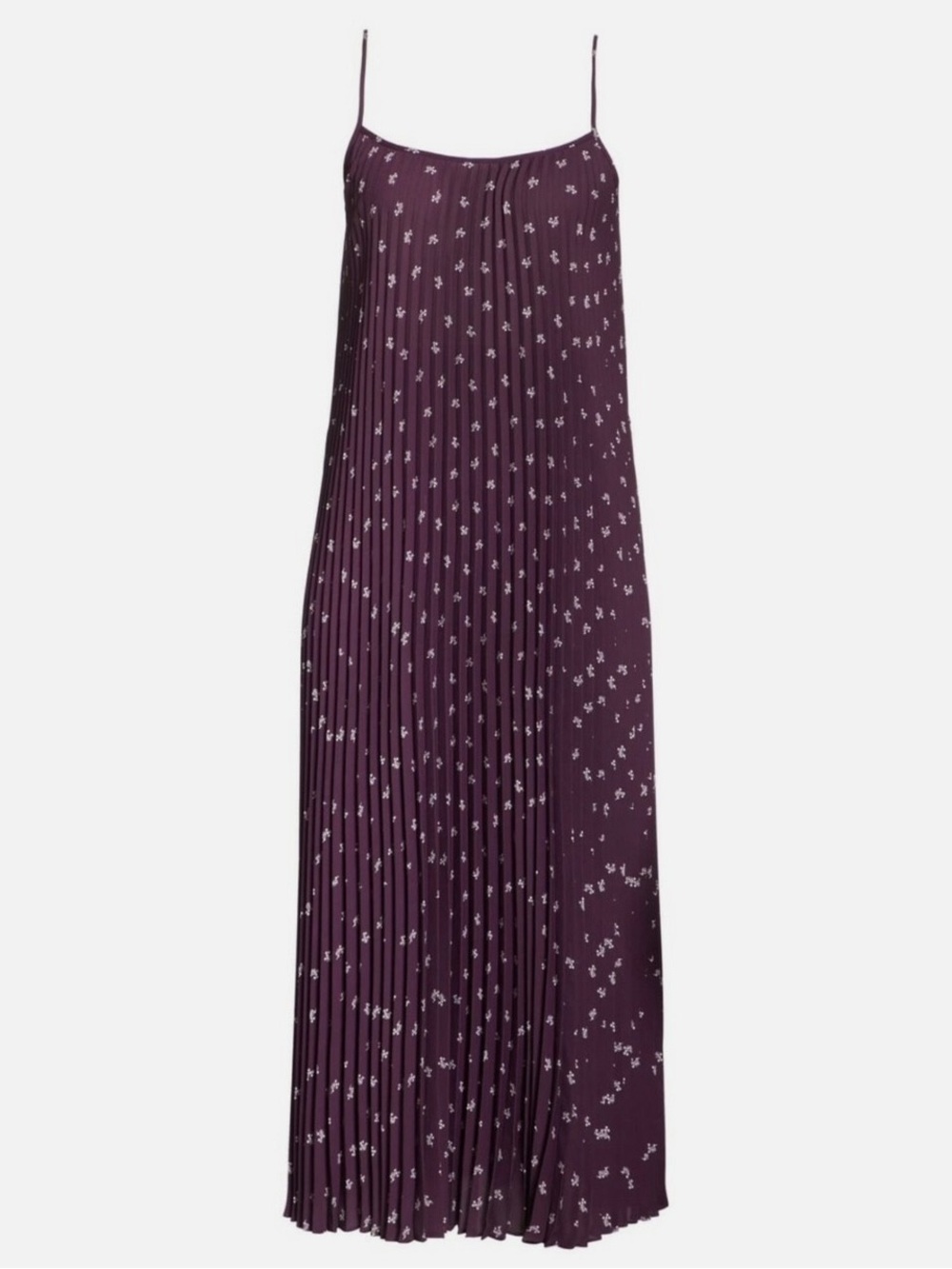 Vince Tossed Ditsy Floral Pleated Cami Maxi Dress M